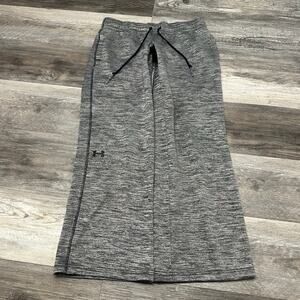 Under Armour Storm Coldgear Heathered Gray Black Men M Wide Leg Loose Sweatpants